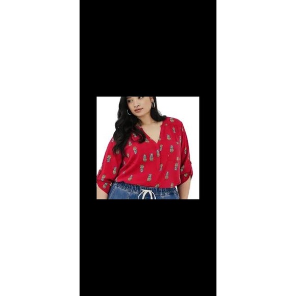 Torrid Harper Rayon Slub Pullover 3/4 Sleeve Blouse sz 5/5x - Picture 2 of 9